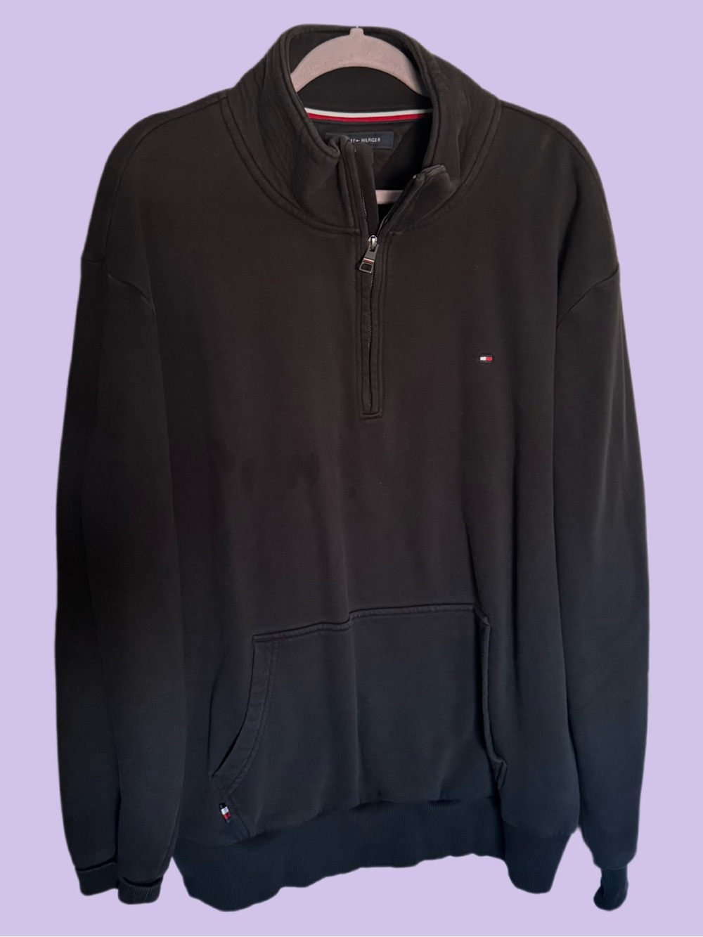 Tommy Hilfiger Men’s Black Half-Zip Pullover Sweater